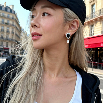 Black Agate Drop Earrings