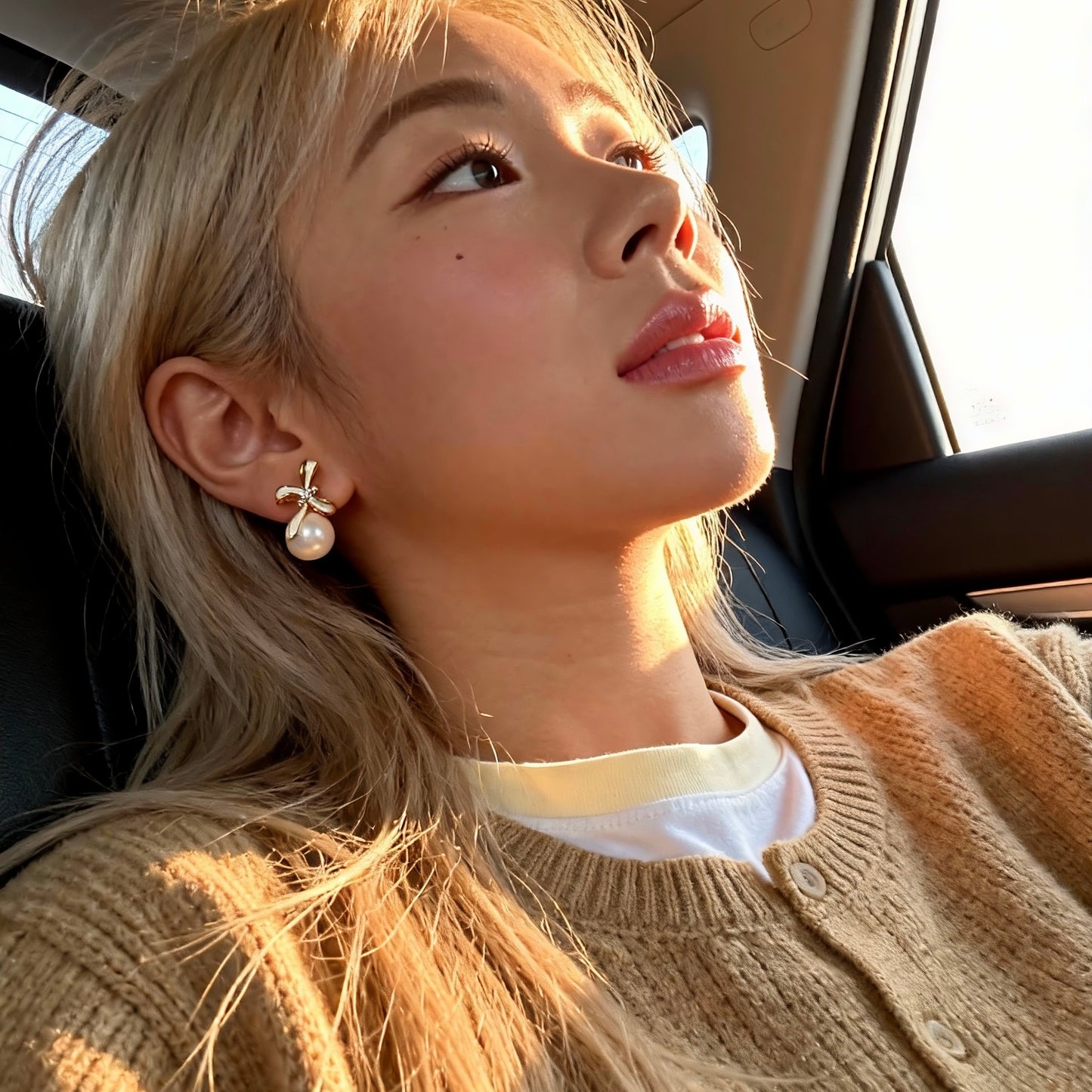 Bow Pearl Baroque Drop Earrings