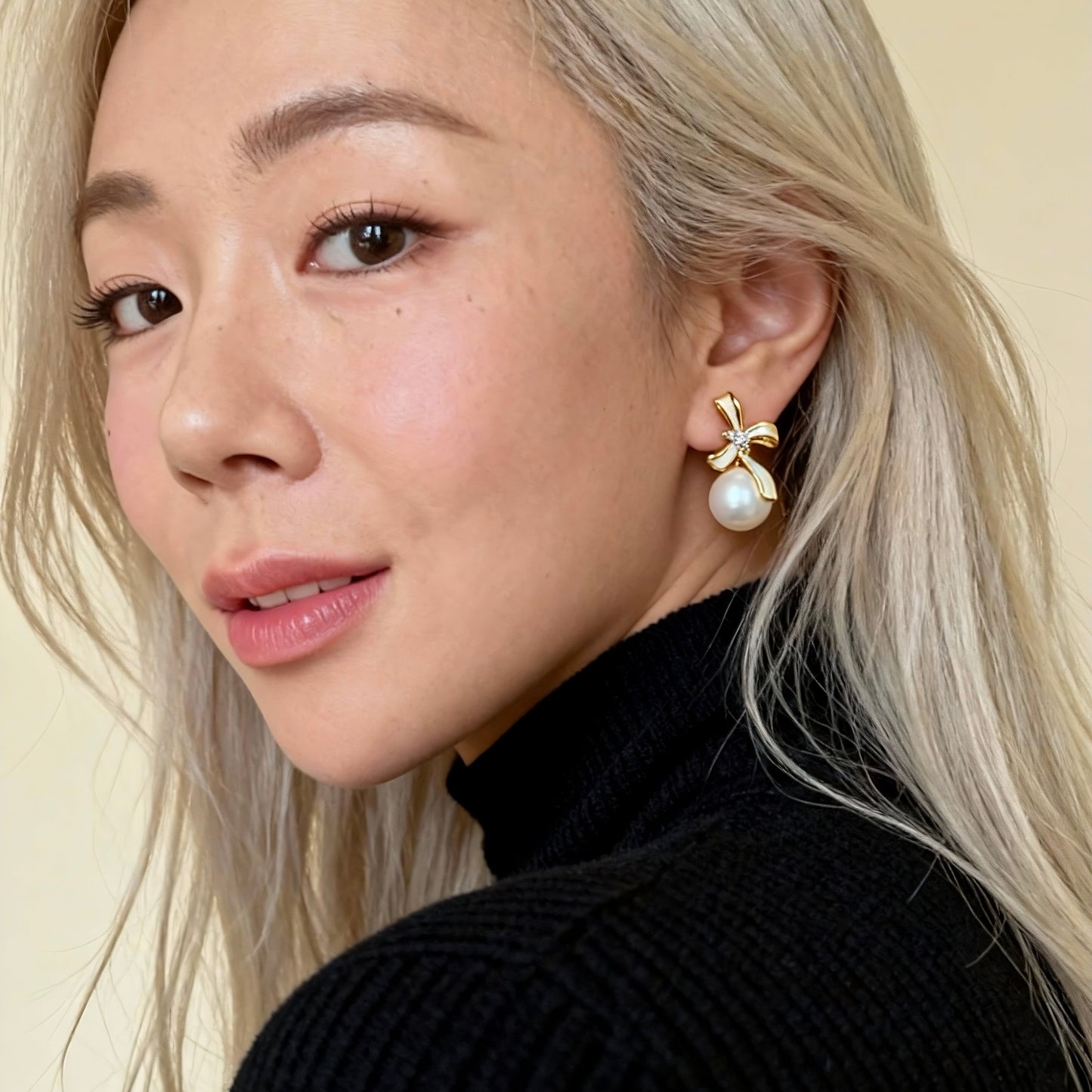 Bow Pearl Baroque Drop Earrings