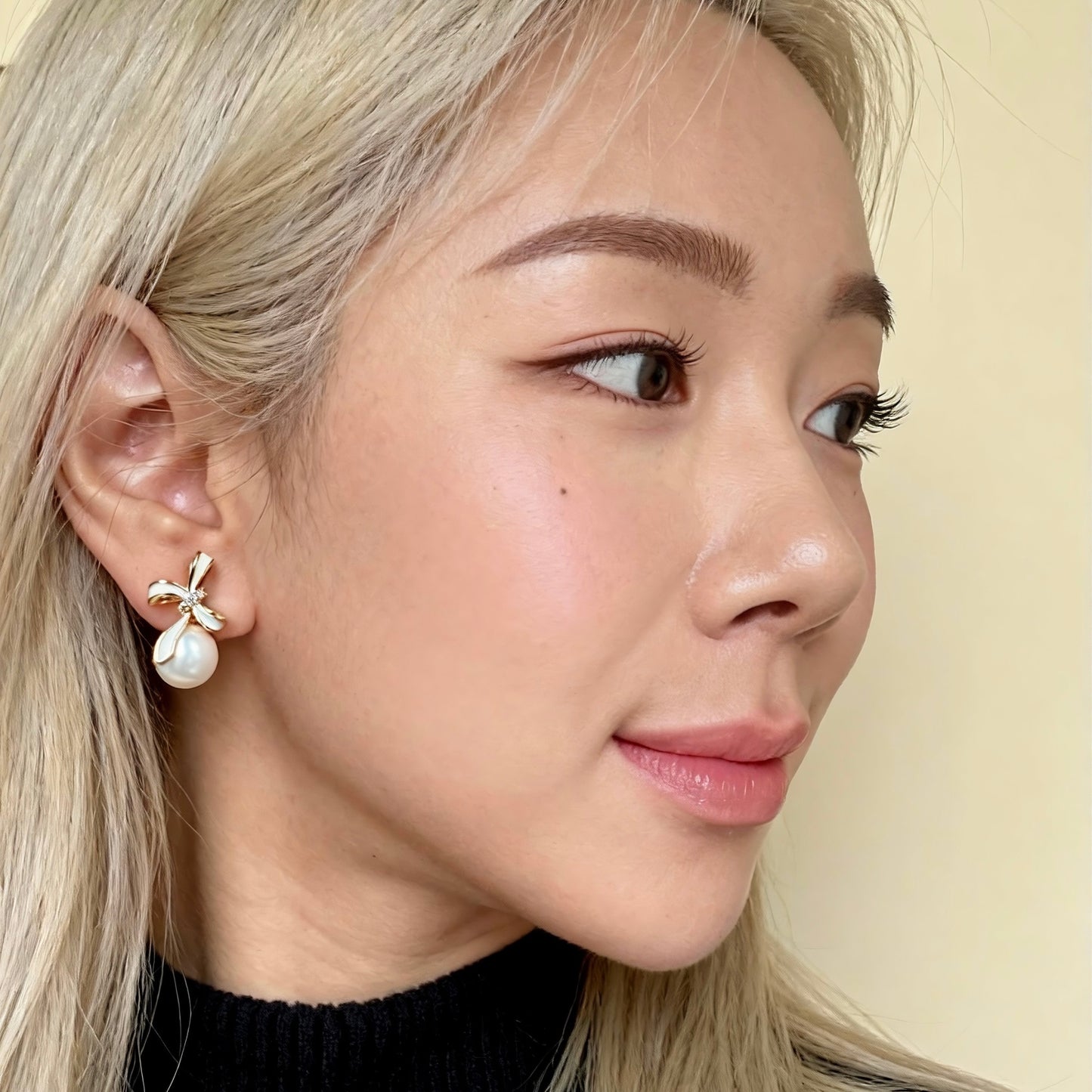 Bow Pearl Baroque Drop Earrings