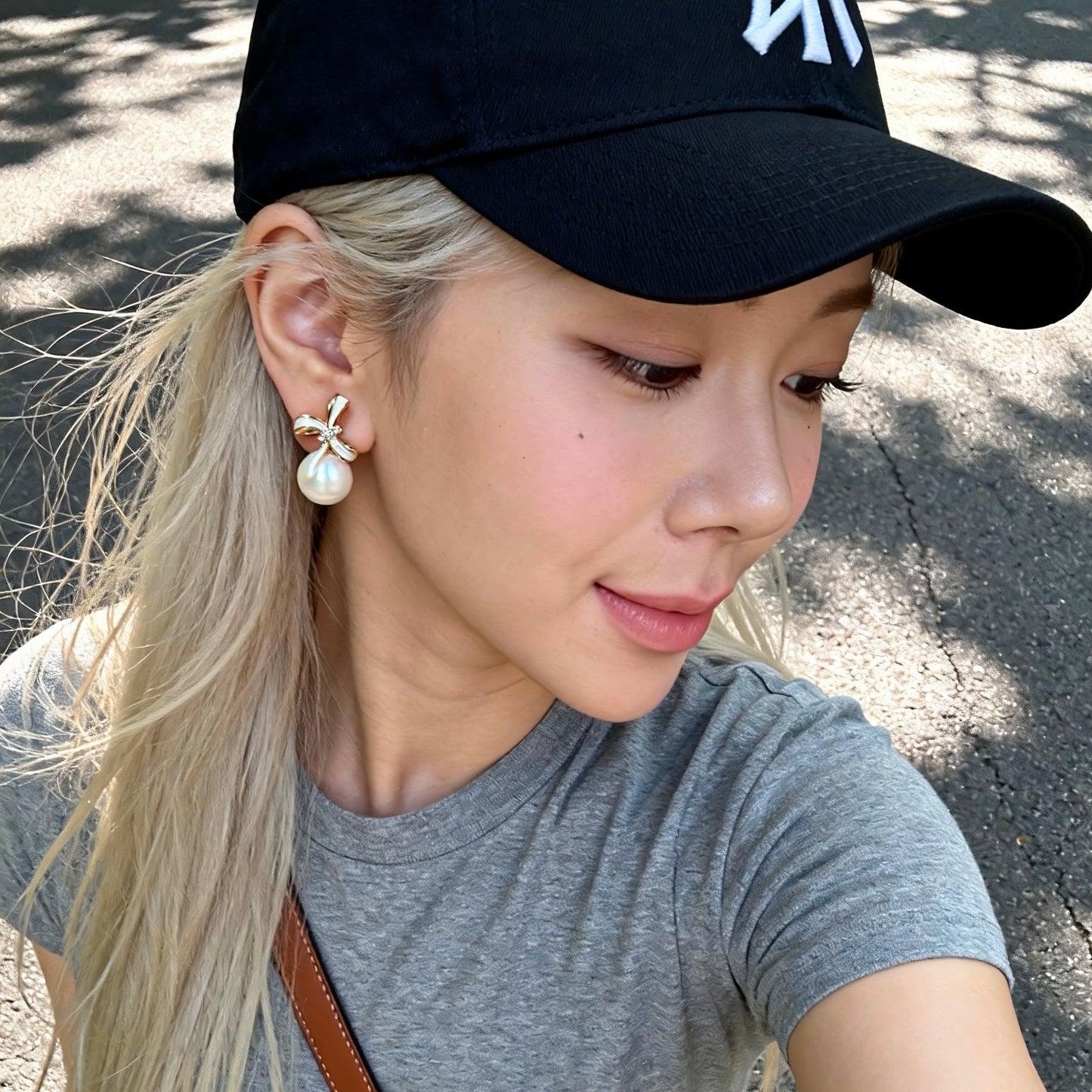 Bow Pearl Baroque Drop Earrings