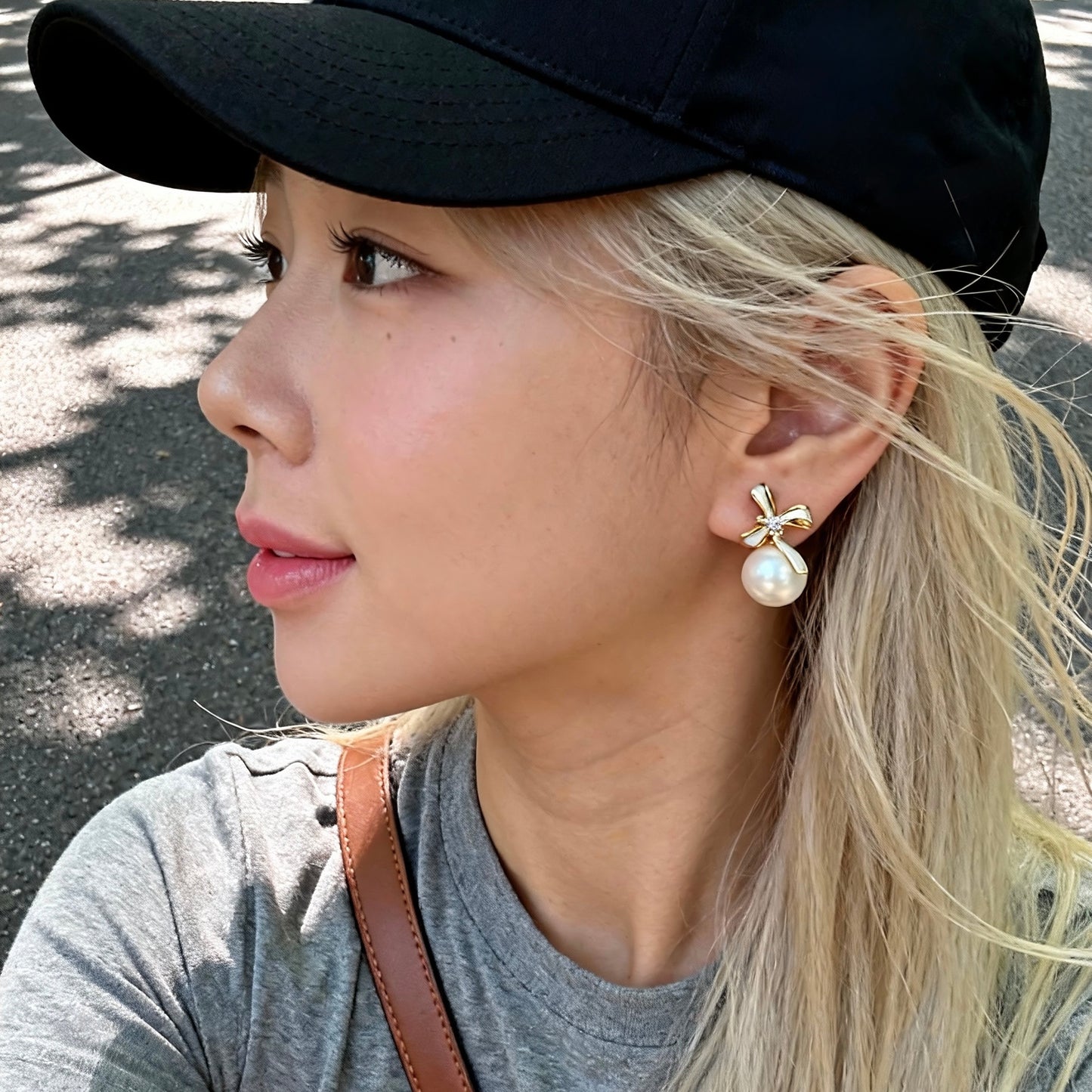 Bow Pearl Baroque Drop Earrings