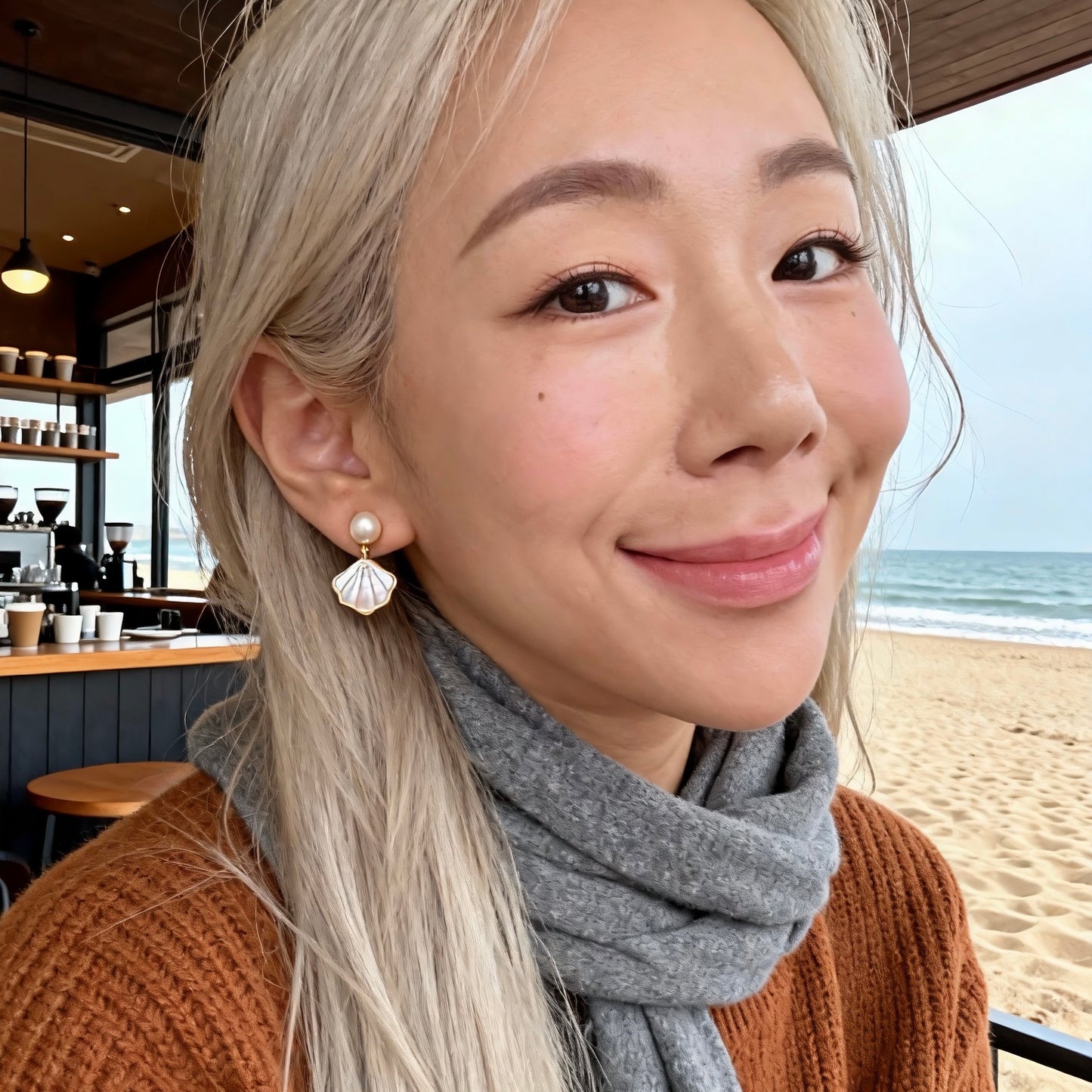 Pearl & Iridescent Shell Drop Earrings