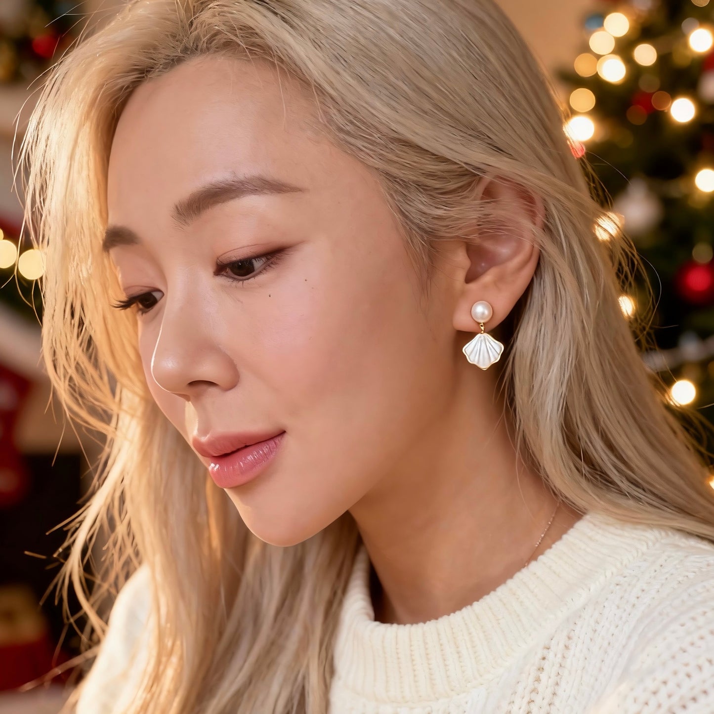 Pearl & Iridescent Shell Drop Earrings