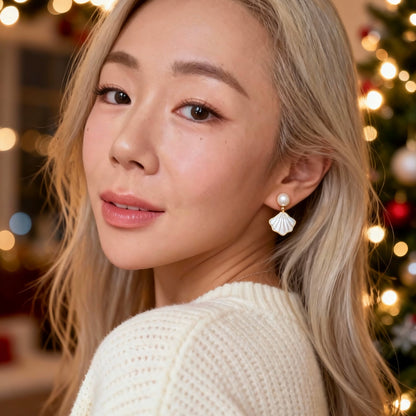 Pearl & Iridescent Shell Drop Earrings