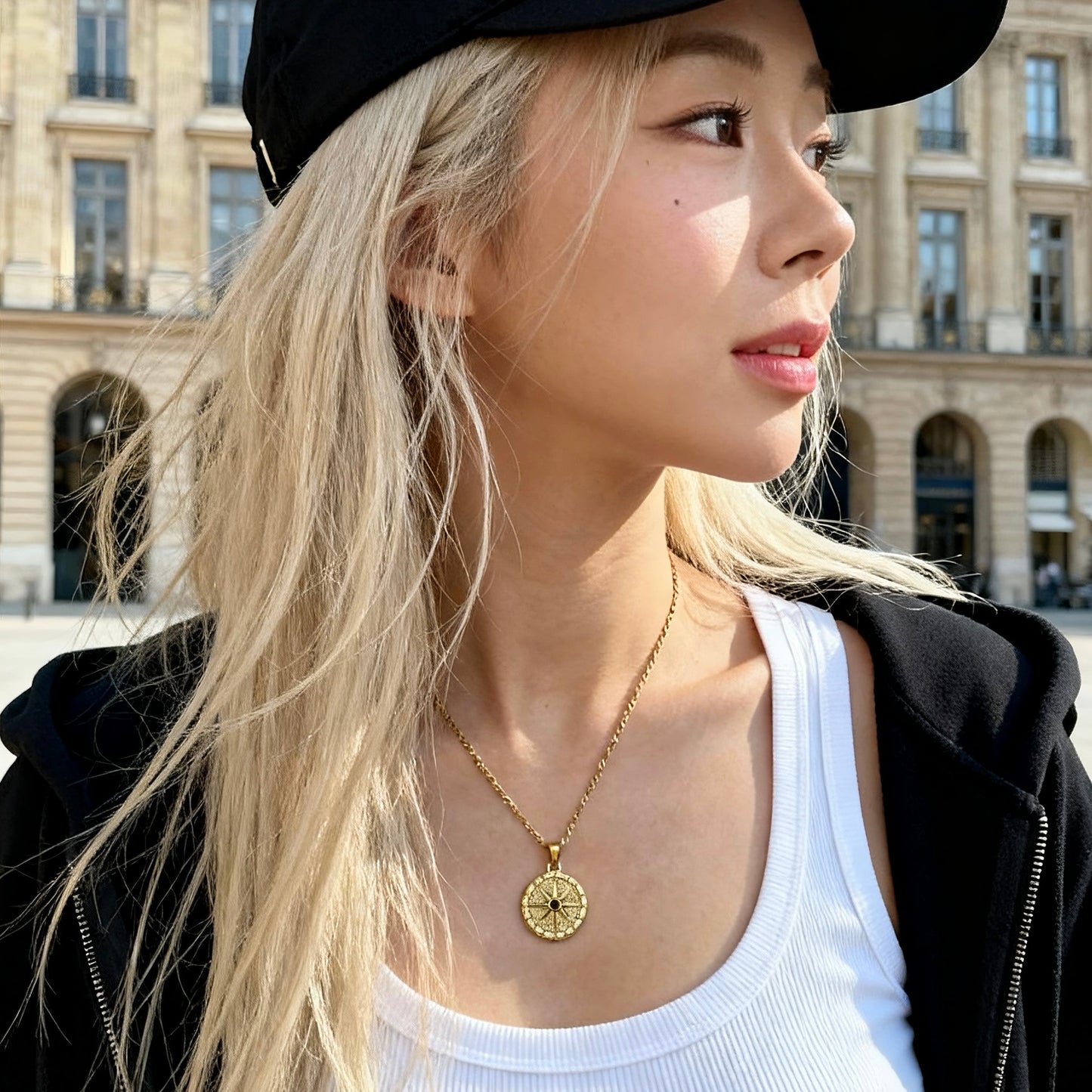 Gold Compass Star Pendant Necklace