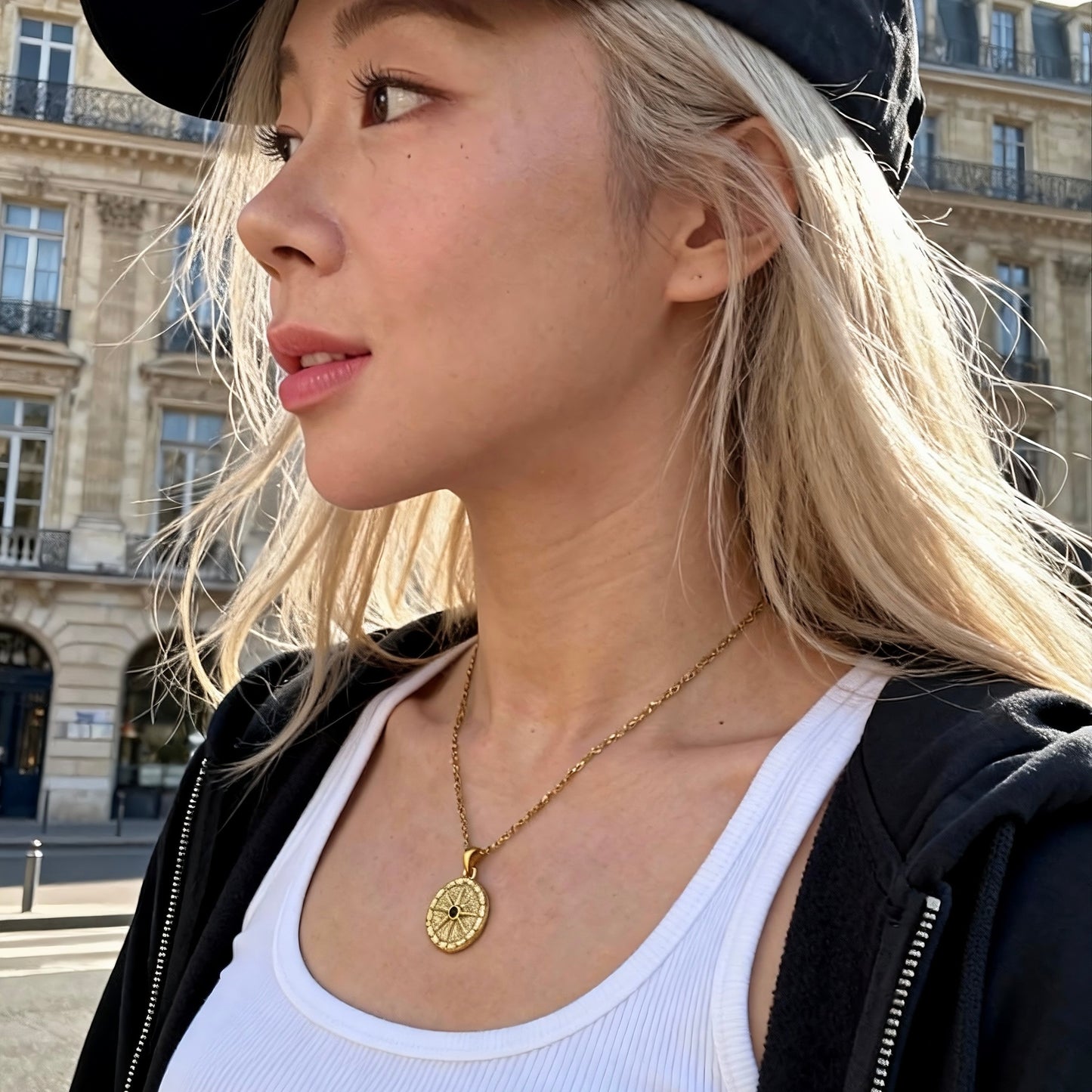 Gold Compass Star Pendant Necklace