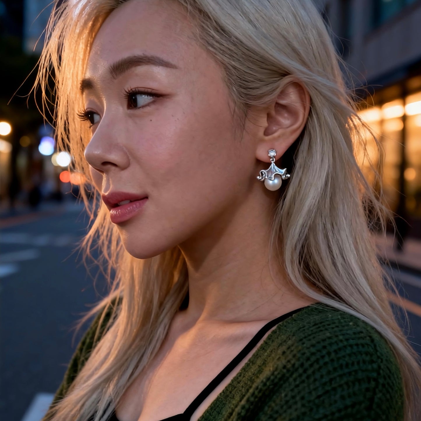 Ballet Skirt Pearl Drop Earrings