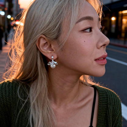 Ballet Skirt Pearl Drop Earrings