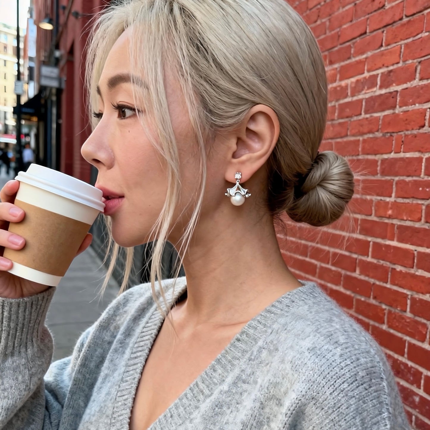 Ballet Skirt Pearl Drop Earrings