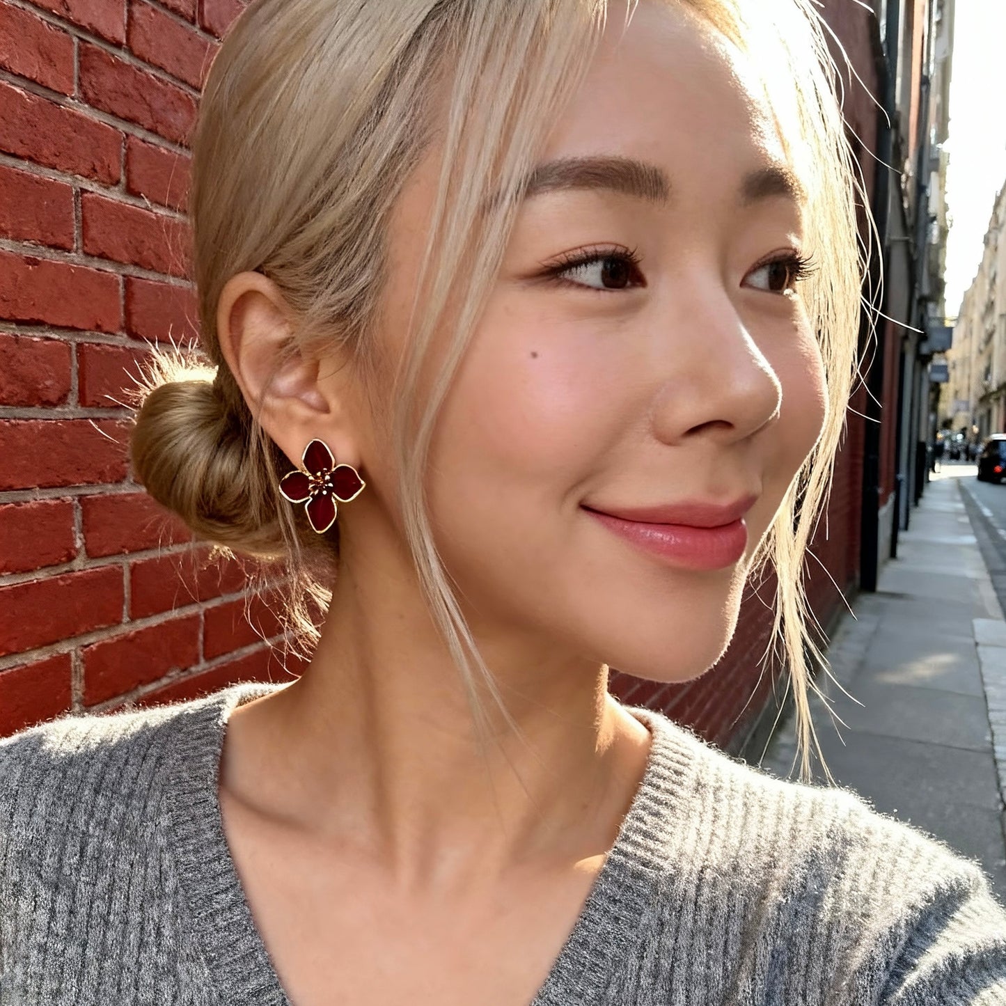 Burgundy Enamel Blossoms