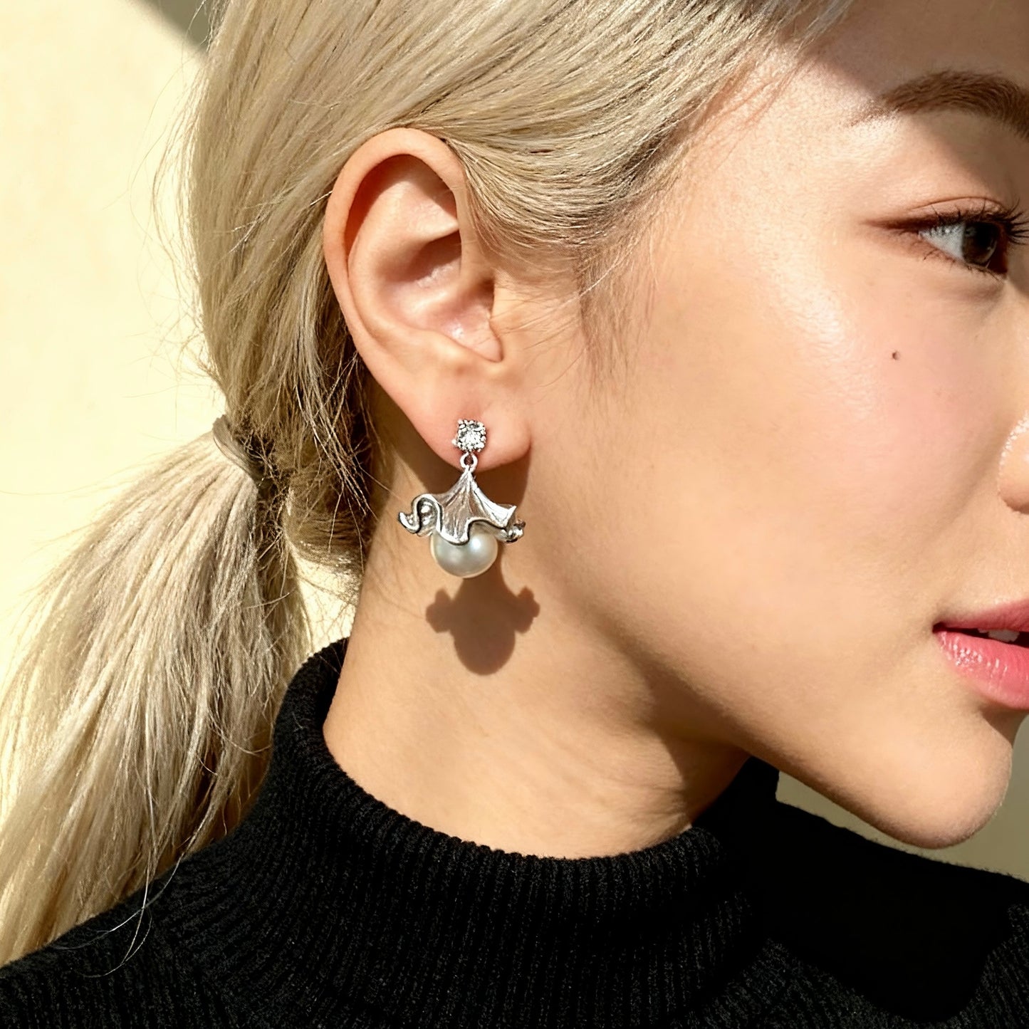 Ballet Skirt Pearl Drop Earrings