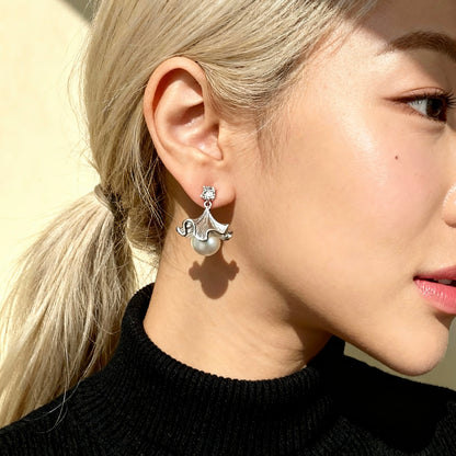 Ballet Skirt Pearl Drop Earrings