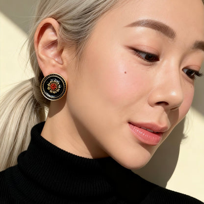 Black Sunburst Studs