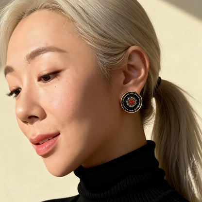 Black Sunburst Studs