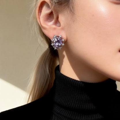 Lavender Crystal Studs