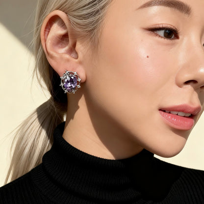 Lavender Crystal Studs