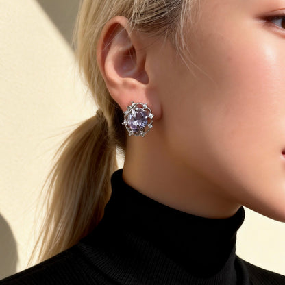 Lavender Crystal Studs