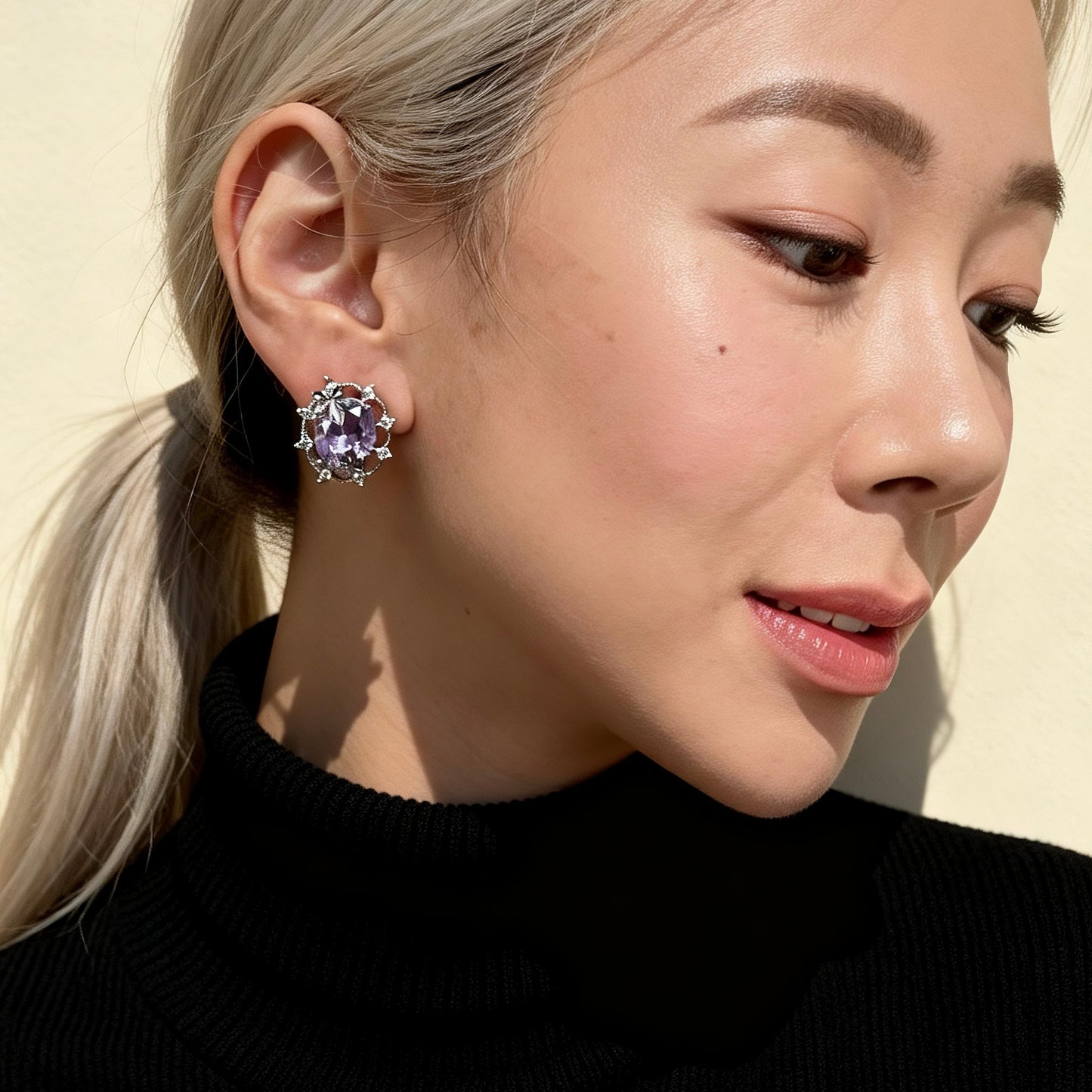 Lavender Crystal Studs