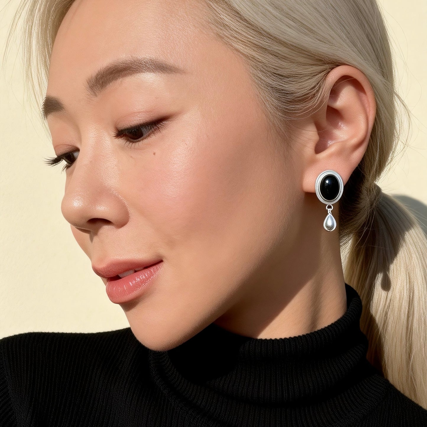 Black Agate Drop Earrings