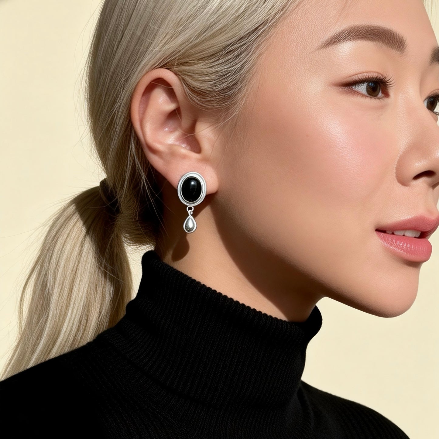 Black Agate Drop Earrings