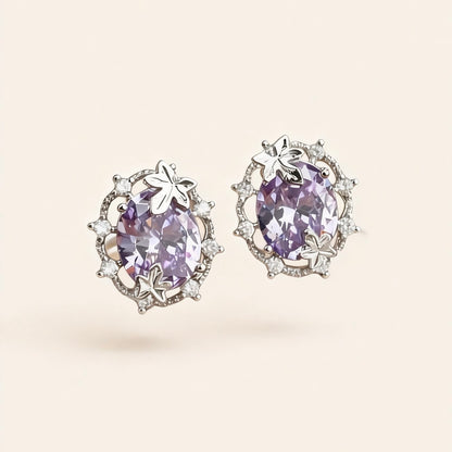 Lavender Crystal Studs