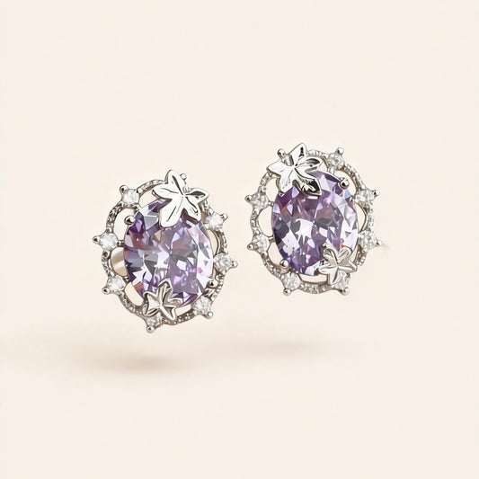 Lavender Crystal Studs