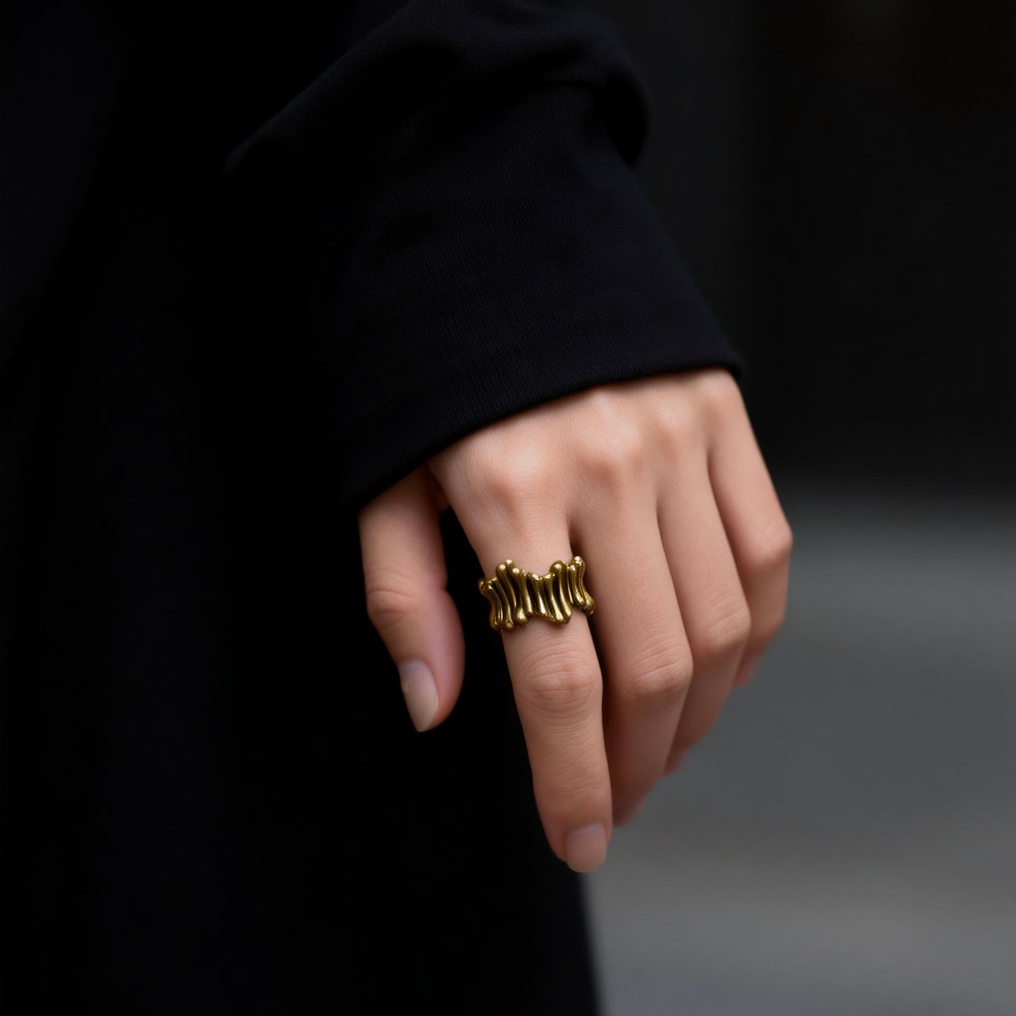 Sculptural 925 Silver Ring