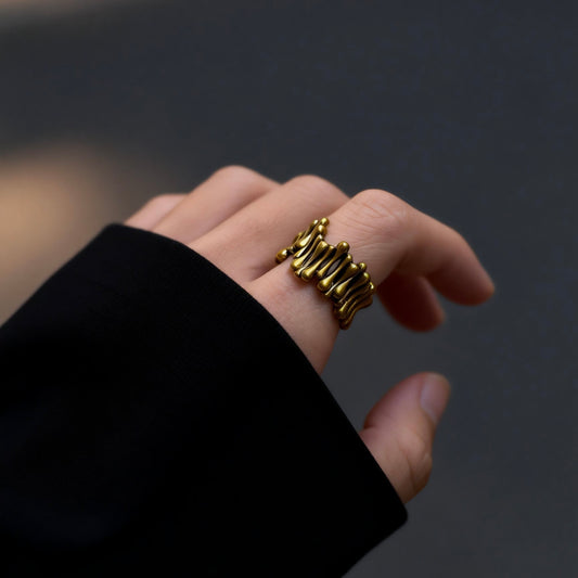 Sculptural 925 Silver Ring