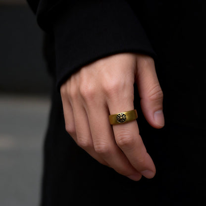 Sun Motif Silver Ring