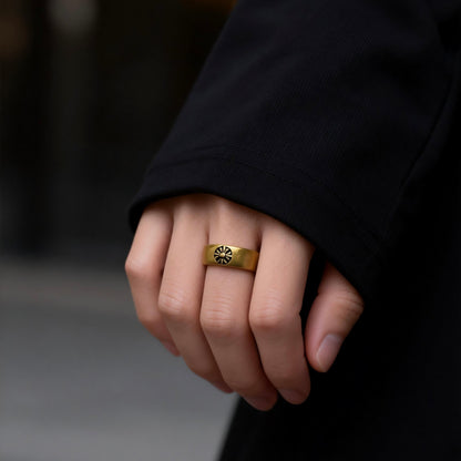 Sun Motif Silver Ring