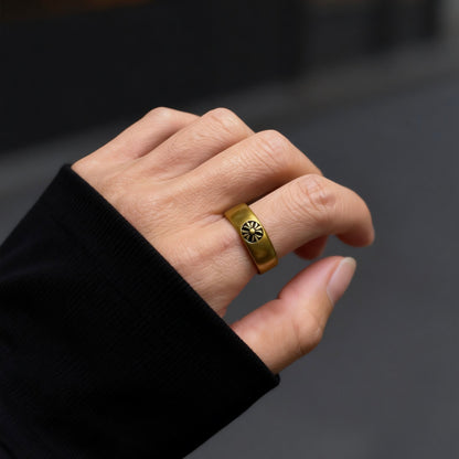 Sun Motif Silver Ring