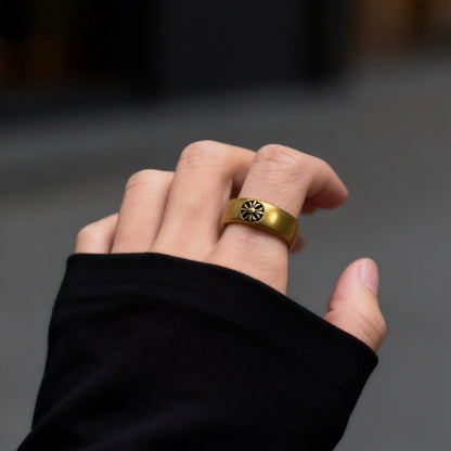 Sun Motif Silver Ring