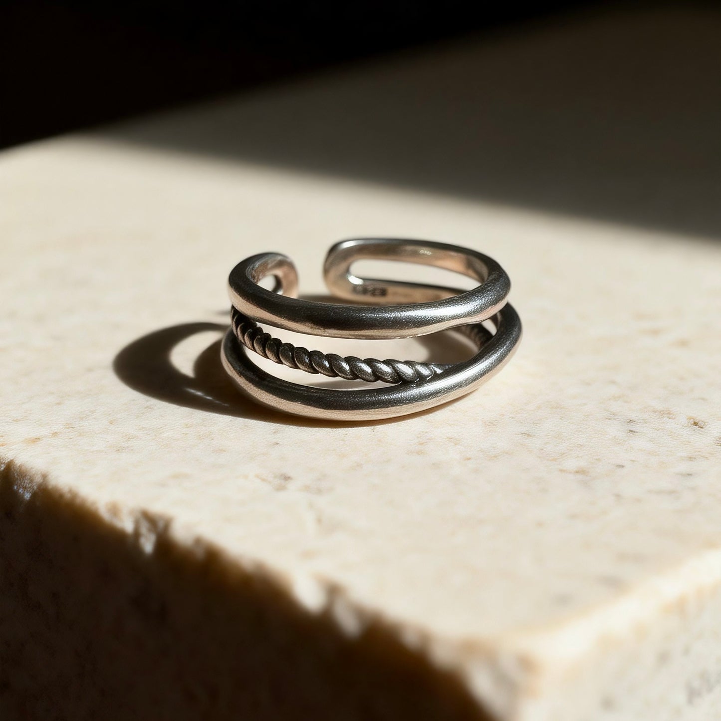 Double Band Silver Ring