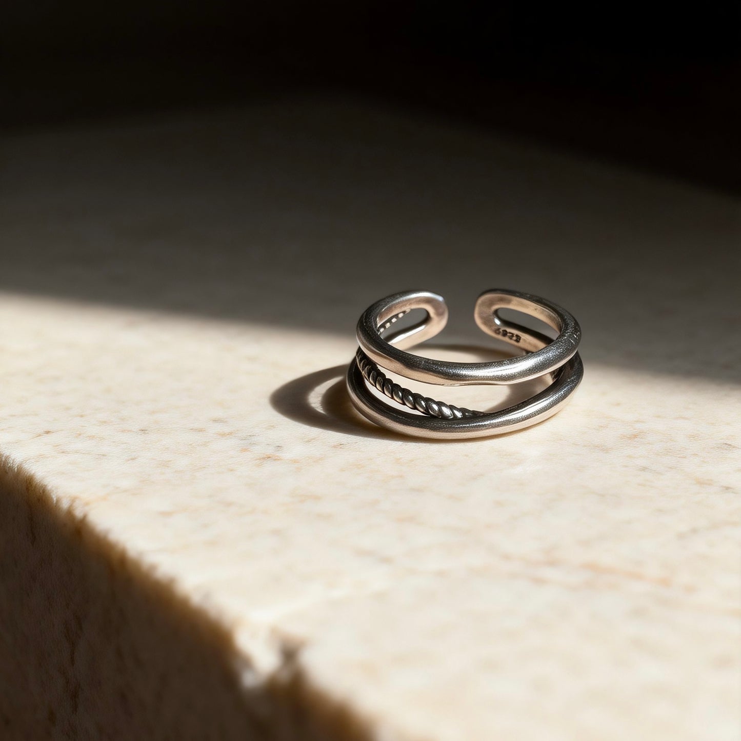 Double Band Silver Ring