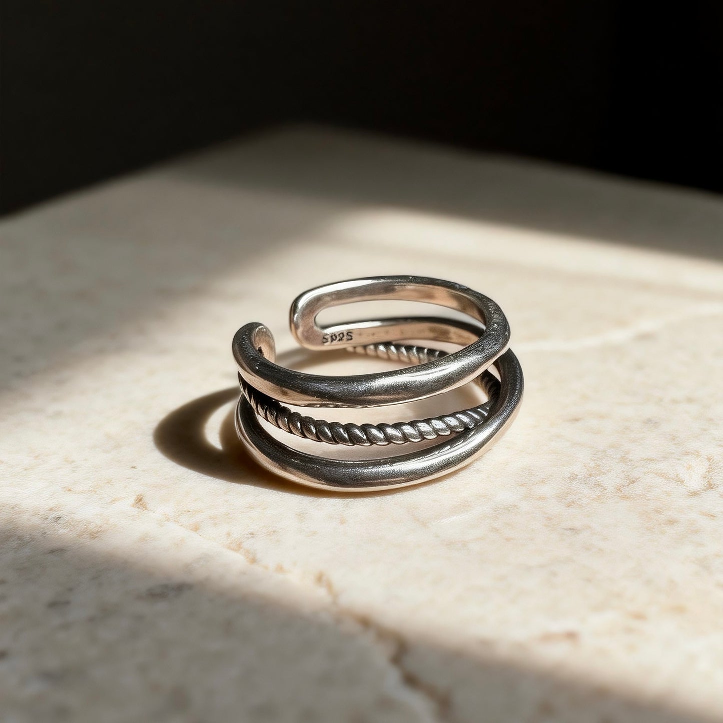 Double Band Silver Ring