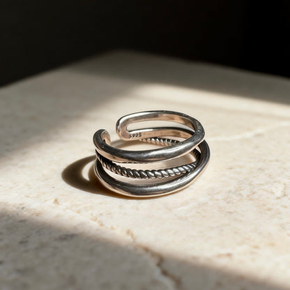 Double Band Silver Ring