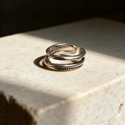 Double Band Silver Ring