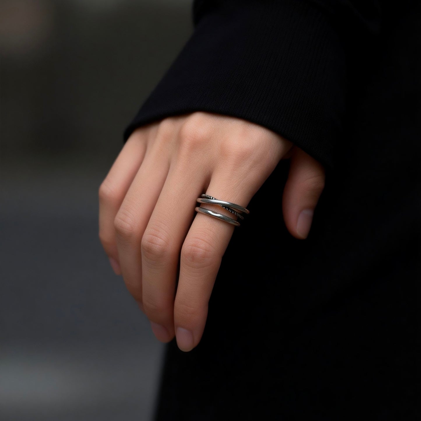 Double Band Silver Ring