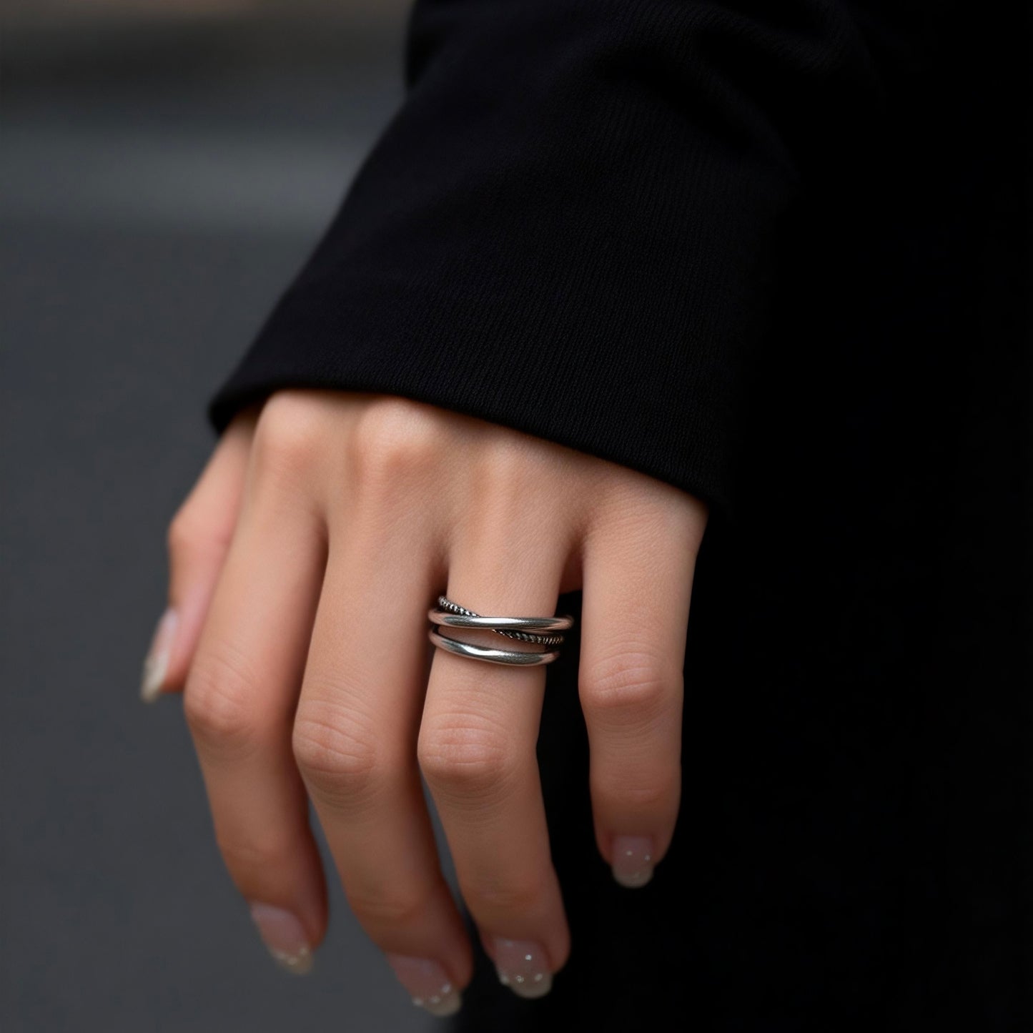 Double Band Silver Ring