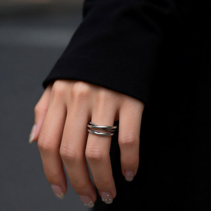 Double Band Silver Ring