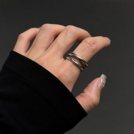 Double Band Silver Ring