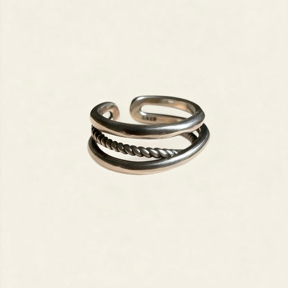 Double Band Silver Ring
