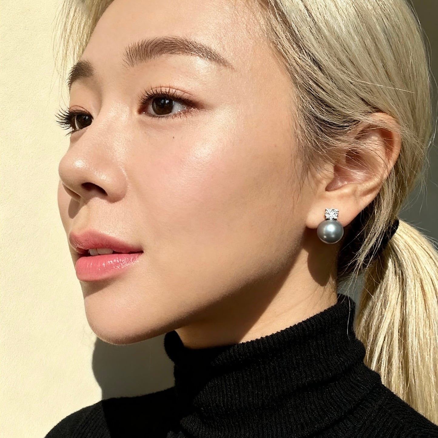 Grey Pearl Stud Earrings