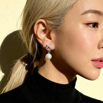 Knot Pearl Drop Earrings