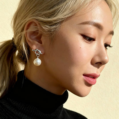 Knot Pearl Drop Earrings