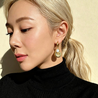 Gold Spiral Shell Hoops