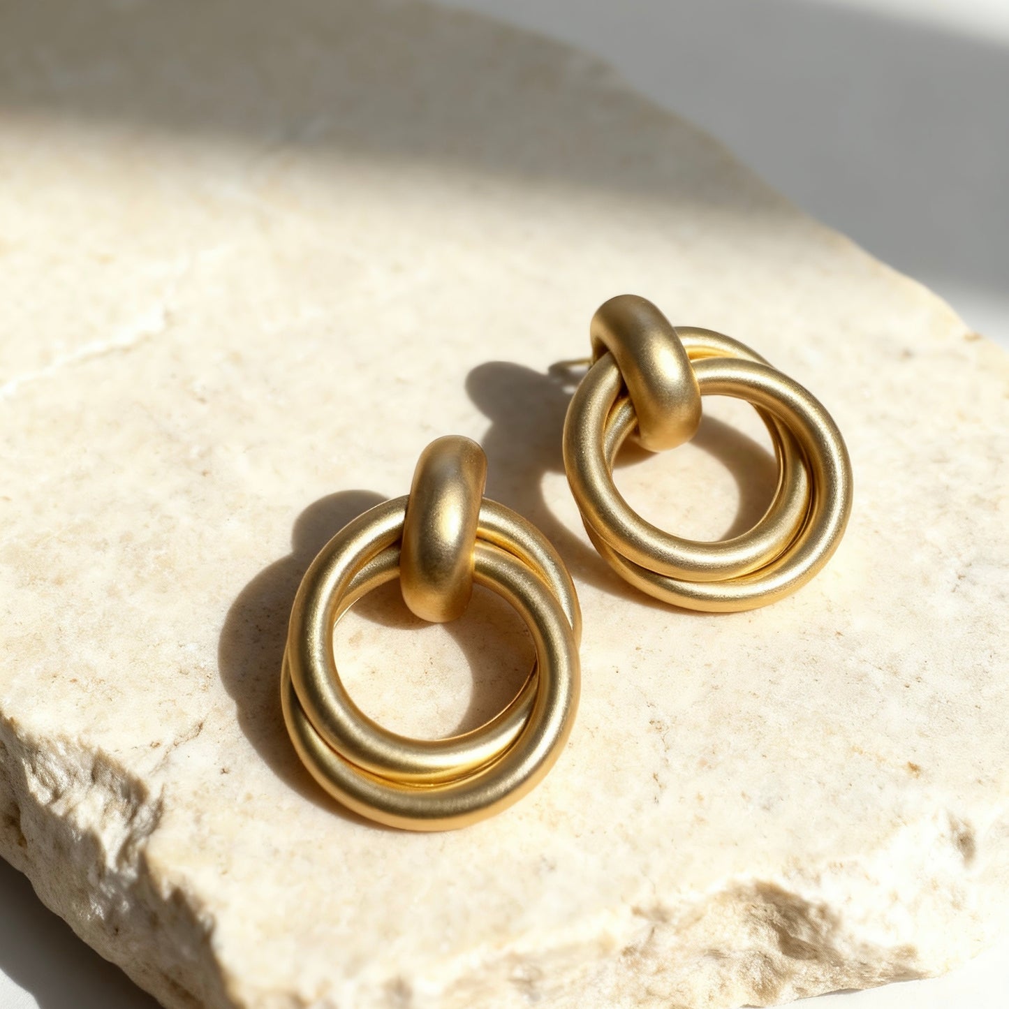 Gold Double Circle Earrings