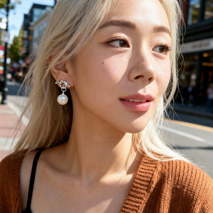Knot Pearl Drop Earrings