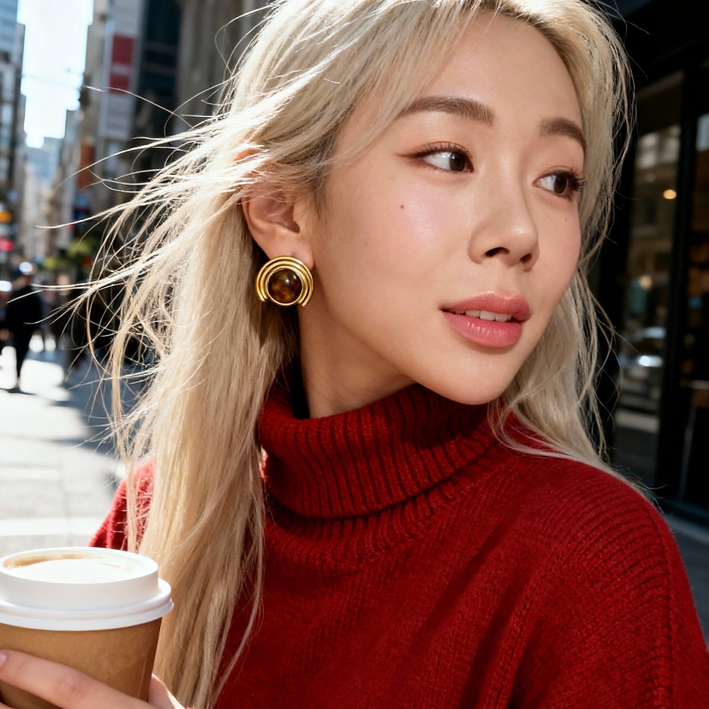 Arc Tiger Eye Earrings